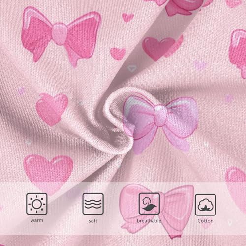 Wusikd Pink Bows Hearts (2) Girls' Underwear Cotton Girls Briefs Soft Toddler Underwear 2T3