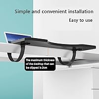 Vista 6 de Bandeja para teclado, extensión de escritorio, estante de cajón para teclado, bandeja de plataforma para teclado de computadora, instalación sin