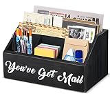 Wooden Mail Organizer Desktop Mail Holder Countertop, Mail Sorter Organizer Countertop, Office Desk
