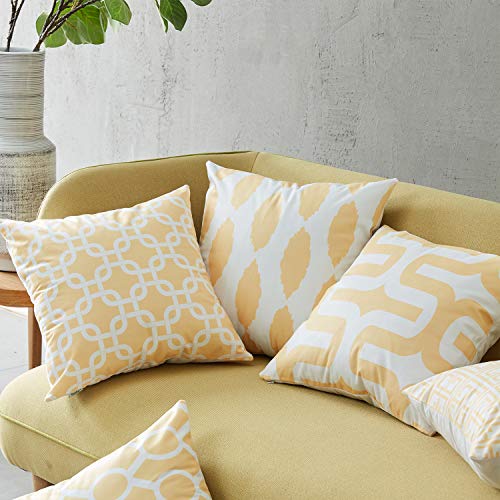 Top Finel Decorative Pillow Covers Set Soft Microfiber Outdoor Cushion Covers 16 X 16 For Couch Bedroom Car, Pack Of 6, Yellow #TOP6