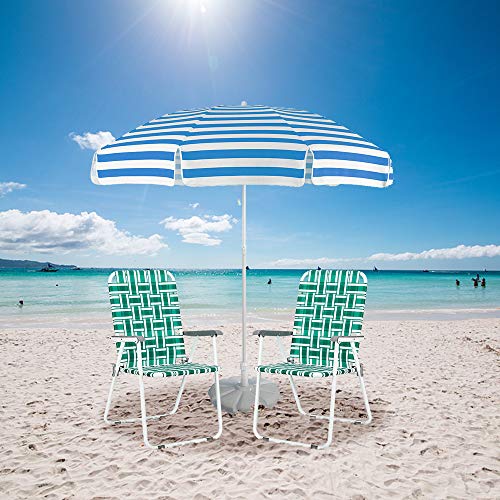 Vingli Patio Lawn Webbed Folding Chairs Set Of 2, Outdoor Beach Portable Camping Chair For Yard, Garden (Green, Classic) #TOP3