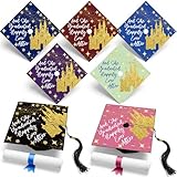 Gersoniel 14 Pcs Construction Paper for Grad Cap Decoration Graduation Cap Topper Sticker Graduation Motivational Inspirational Hat Topper Cover Card Stock for Grad Hat Accessories(Castle)