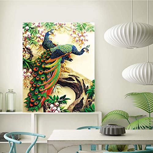 Image of HASTHIP 5D Diamond Embroidery DIY Peacock Cross Stitch Craft Painting