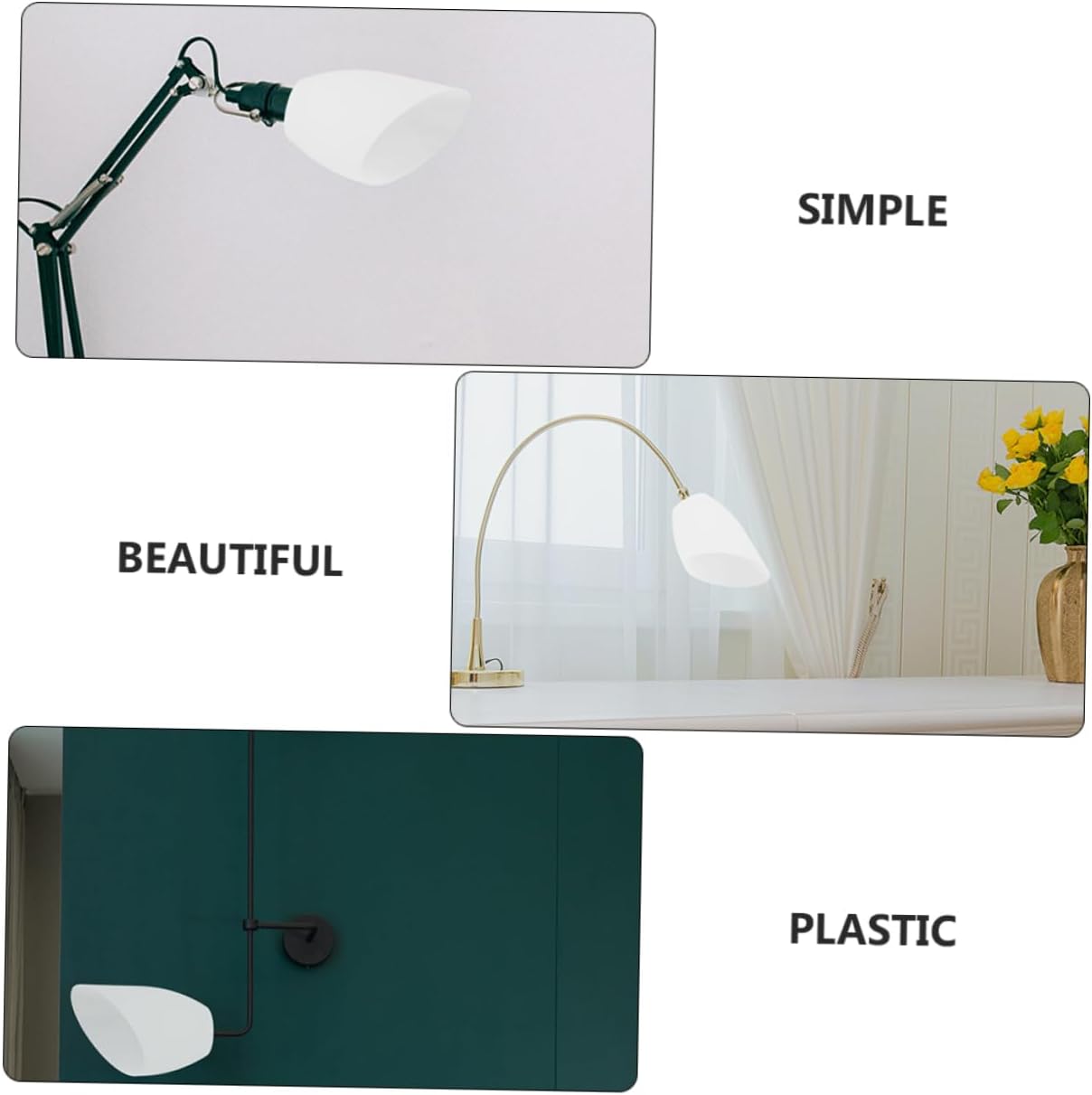 ARTIBETTER Horseshoe Lamp Shades Set of 6 Plastic Decorative Light Cover for Ceiling Lamp