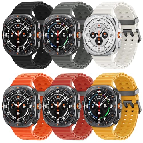 Bracelet marin Galaxy Watch Ultra 47mm : lot de 6 en silicone étanche pour le sport