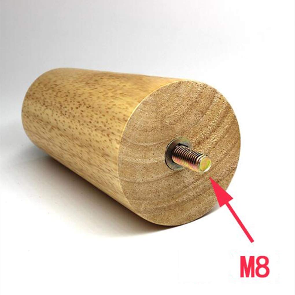Luabue 4 stuks houten tafelpoten, 10 cm schuine, ronde meubelpoten met montageplaten en schroeven, poten voor sofa, bed, kast, tafel, stoel