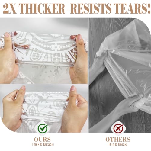 Image of Disposable Tablecloth Roll,54 x 300Ft Lace Plastic Table Cloth