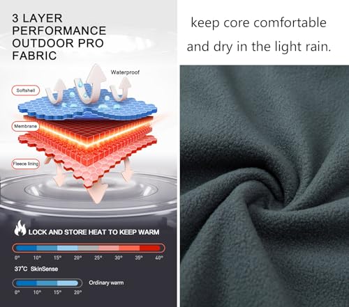 Willit Men's Fleece Golf Vest Outdoor Winter Vest Jacket Softshell Outerwear Sleeveless Jacket for Hiking Causal3