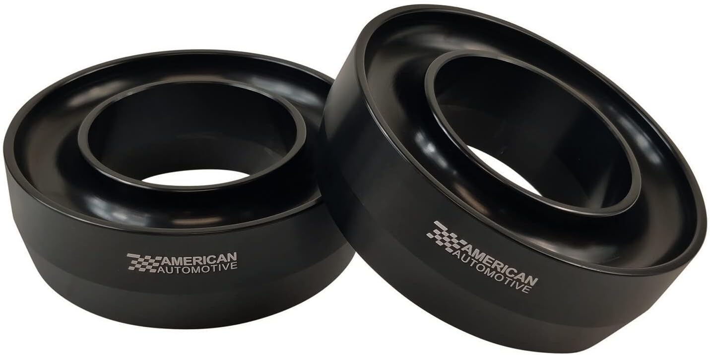 American Automotive Front Leveling Kit for 1997-2003 F150 Lift Kit 2.5" 2WD 'Road Fury' T6 Aircraft-Grade Billet Coil Spring Spacers