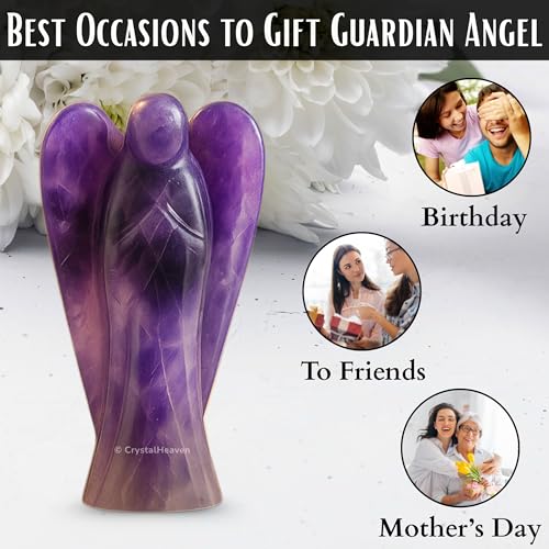 Image of Amethyst Crystal Angel Pocket Figurines Idol