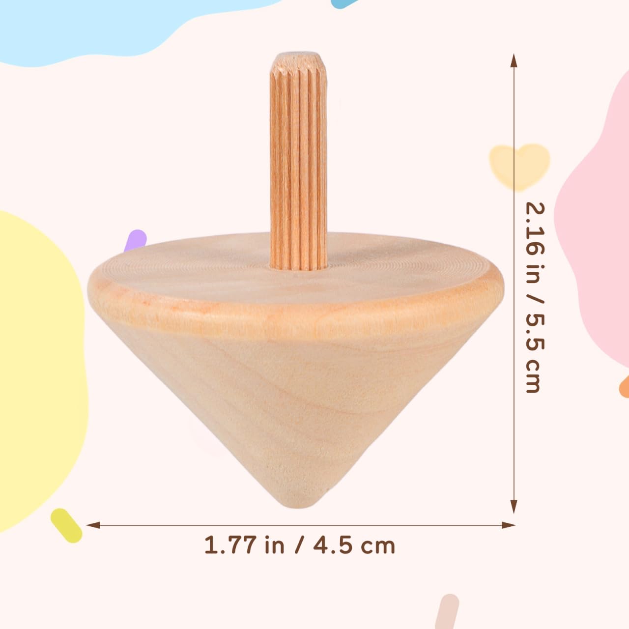 Parte superior giratoria de madera sin terminar, giroscopios artesanales para bricolaje, niños, juguete para fiesta, Año Nuevo, 12 unidades 2