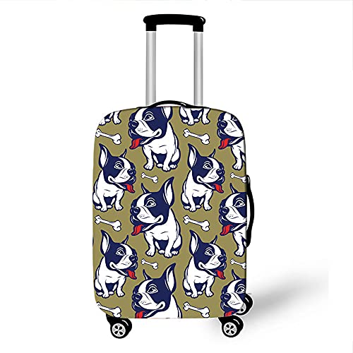Morbuy 3D Cover Protettiva per Valigia Lavabile Elastica Suitcase Cover Proteggi Bagagli Luggage Cover Anti-Polvere Copri Valigia Custodia Protettiva da Viaggio (Bulldog,S)