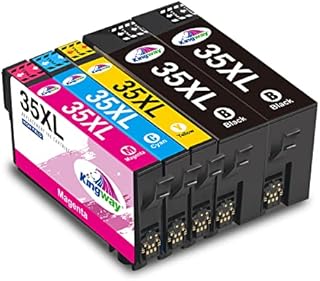 Kingway 35XL Ink Cartridges for Epson 35 35XL Ink Black Cyan Magenta Yellow for Epson WorkForce Pro WF-4740DTWF WF-4730DTWF WF-4725DWF WF-4720DWF WF-4740 WF-4730 WF-4725 WF-4720 Printer Multipack of 5
