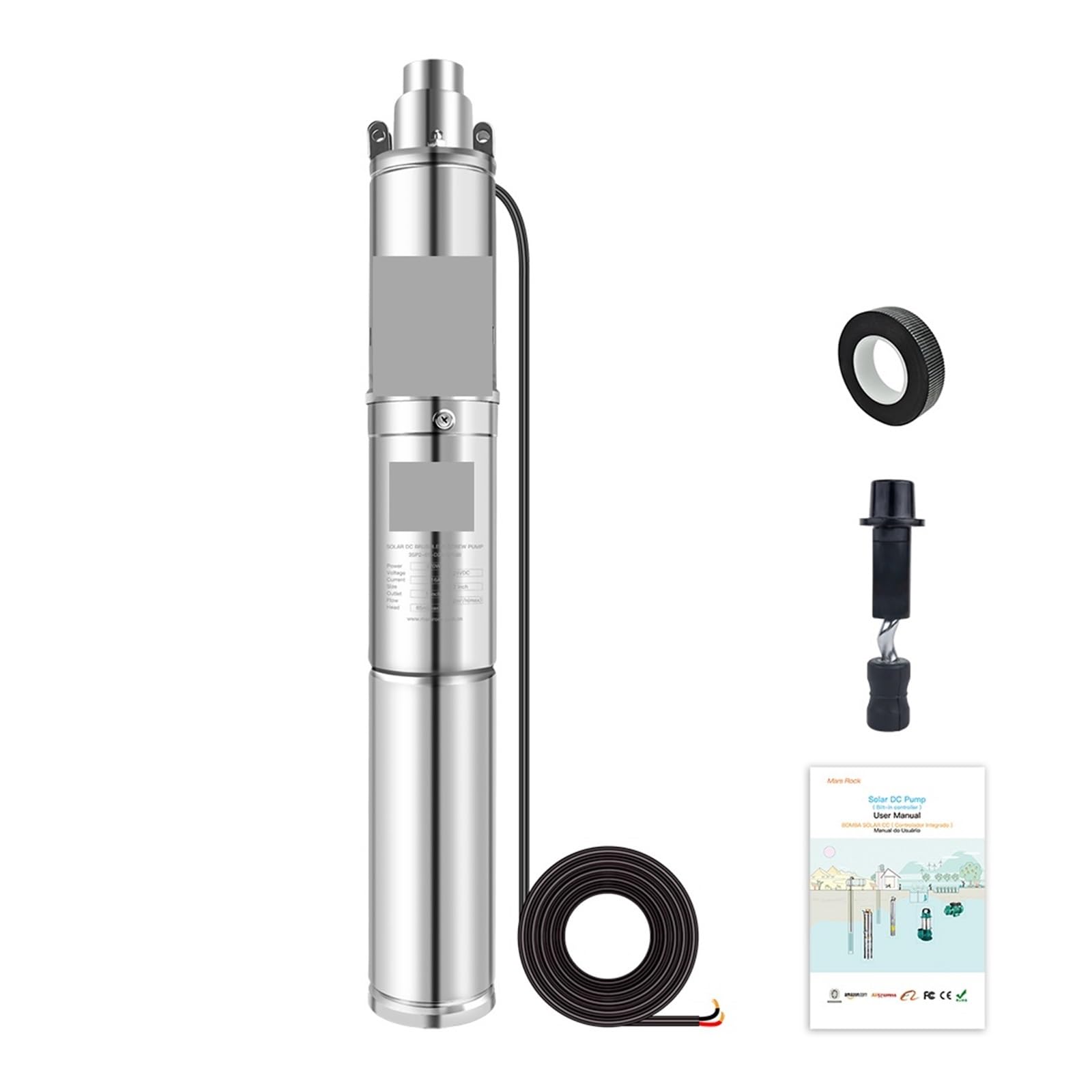 Submersible Well Water Pump Solar Water Pump With Bulit In Controller For Electric Cycle Garden Small Pond(3SP2-65-D24-370BI)