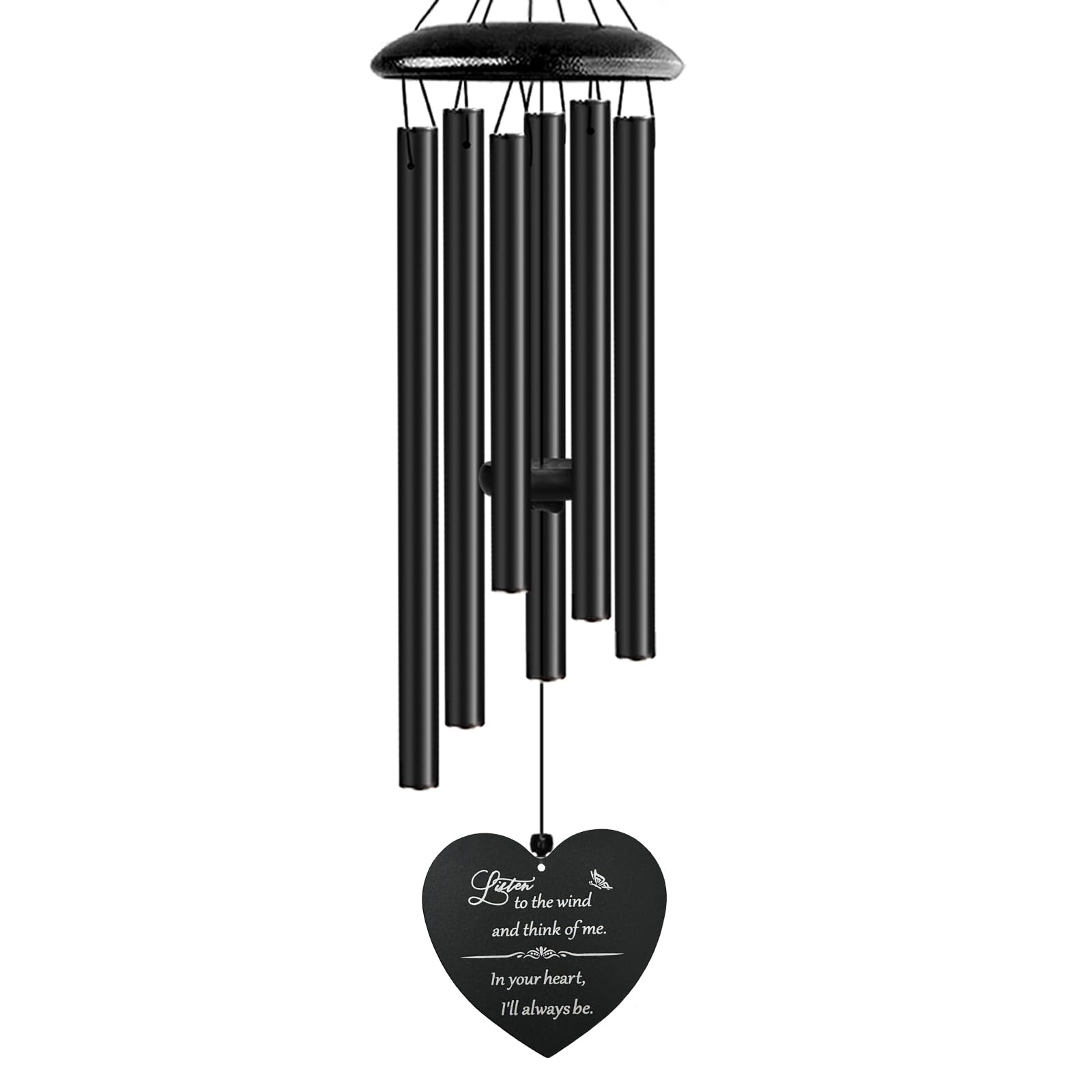 Beileidsgeschenke für den Verlust eines geliebten Menschen, 81,3 cm, herzförmiges Gedenk-Windspiel, Trauerbeileid, Beileidsgeschenkkorb für den Verlust von Mutter, Vater, Ehemann, Bruder