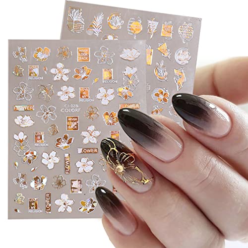 Beiling BEILING-00000120 9 Sheets White Gold Nail Stickers cover