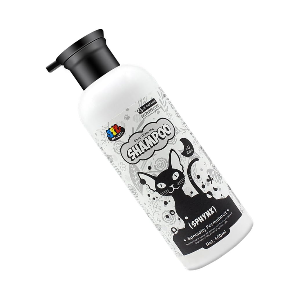 Champú para gatos sin pelo 500ml para control de grasa, fácil, eficaz y suave para gatos