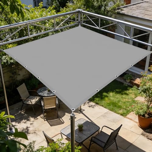 Toldo vela de sombra impermeable para exterior lona resistente gris claro 0.8x3.2m con cuerda 2