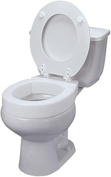 NEW - Flip-Up Toilet Riser - Hinged Toilet Seat Lift Riser, Easy to Install Fits Enlogated Toilets