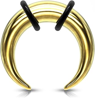 10g Gold Septum Pincher Ring Stretching Ear Plugs Tapers Horseshoes Gauges Earring gauging nose 2.4mm