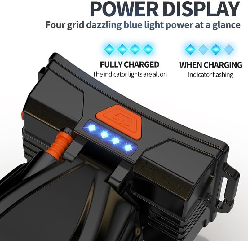 Miniatura 4 de Linterna frontal recargable súper brillante de alta potencia, lámpara LED recargable, lámpara de cabeza LED recargable súper brillante, impermeable