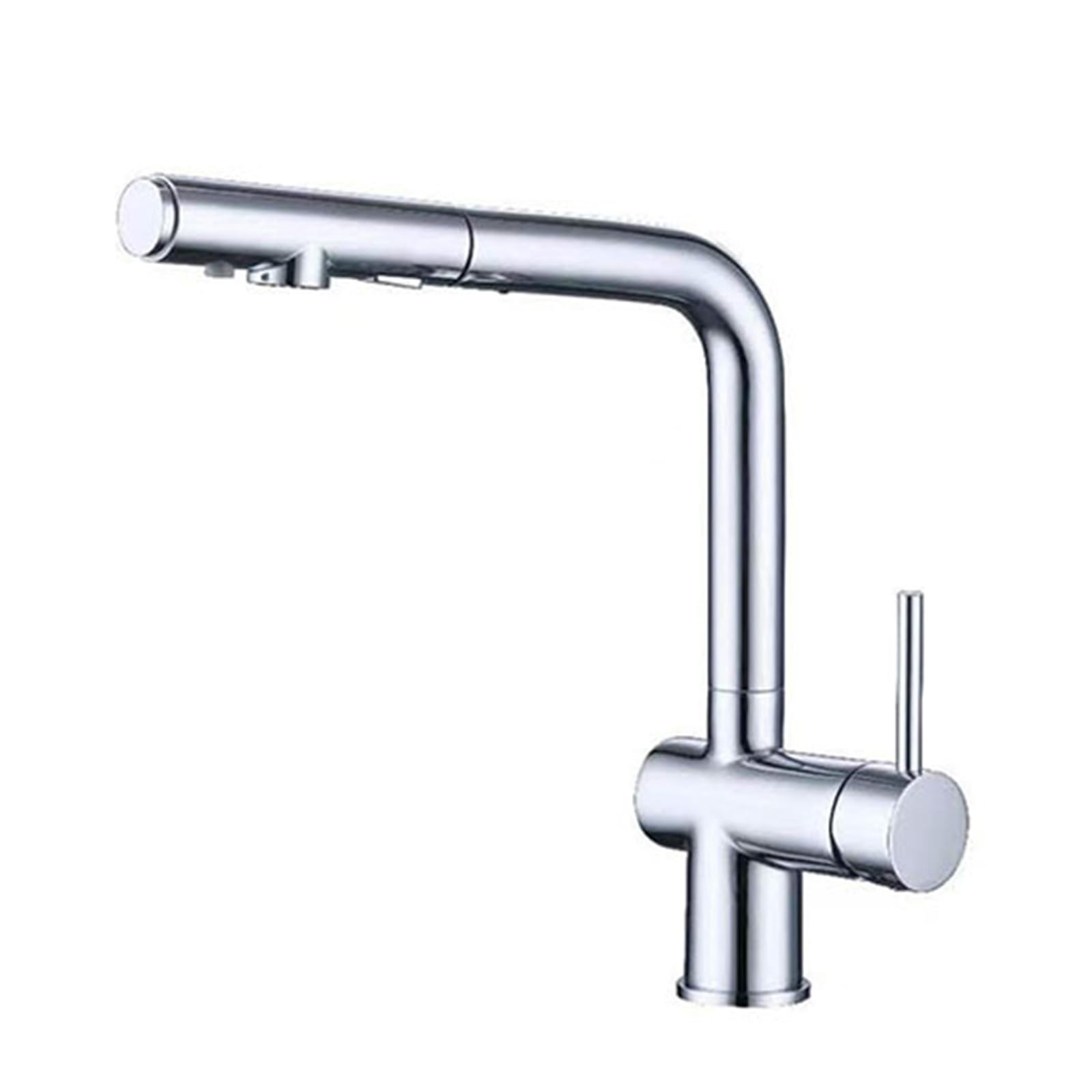 BHFPFZA ZUOZUIYQ 3-Way Kitchen Tap with Pull-Out Sprayer & Swivel Spout Ch Single Lever Mixer for Water Filter & Drinking Perfect Sink Tap for Modern Kitchens