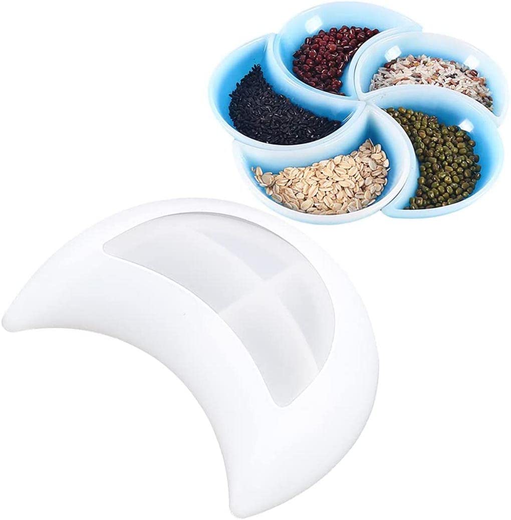 EnaMeena 1-Pack Moon-Shaped 6-Inch Serving Tray Silicone Molds. Perfect for Epoxy Resin Casting, Dining Areas, Home Decor, DIY Projects, and Gifting. 1