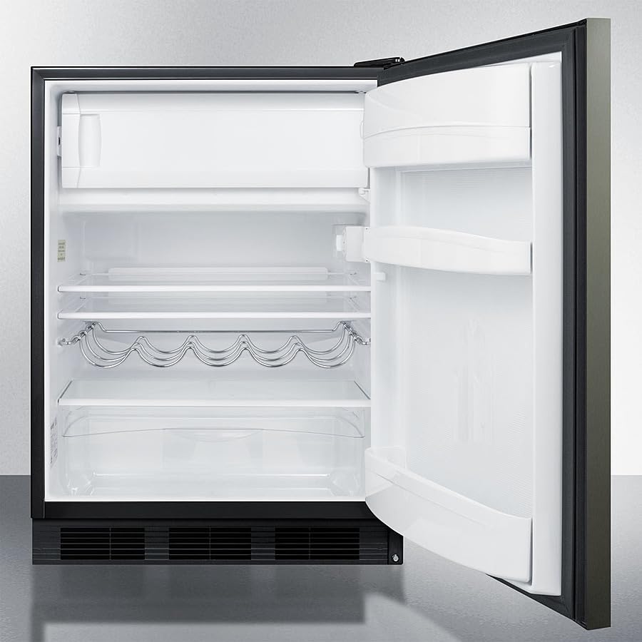 Summit 24" Refrigerator - Freezer, Peak24 Undercounter Fridge, ADA Compliant, 5.1 cu.ft. Capacity, Black Stainless Steel - CT663BKBIKSHHADA on Fridge.com