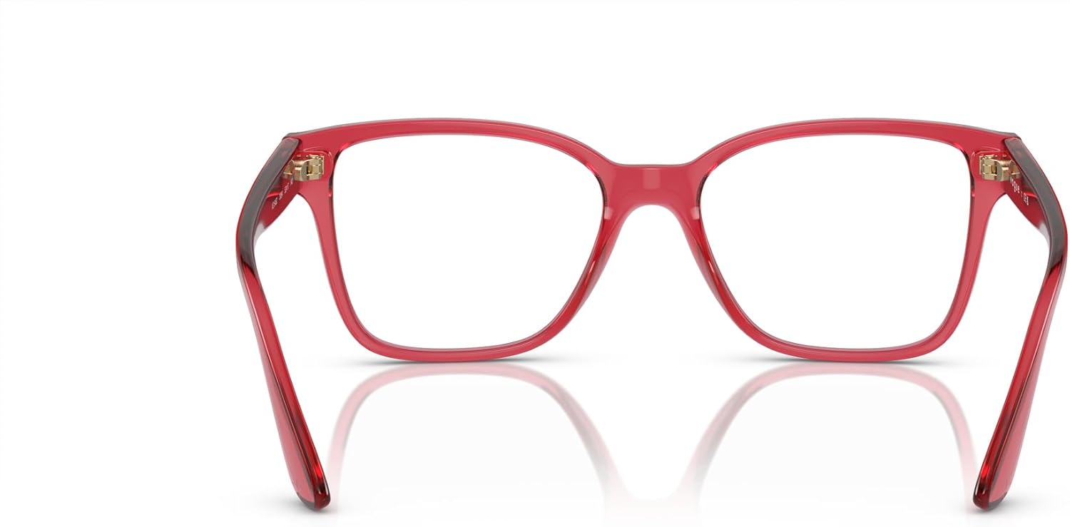 Vogue Eyewear Women's Vo5452 Square Prescription Eyewear Frames Transparent Red/Demo Lens 53 Millimeters image 4 of 5 B0CGW64ZLV