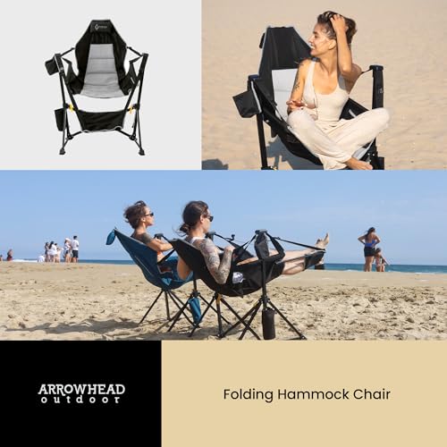 ARROWHEAD OUTDOOR 2PK Folding Hammock Camp Chair, Detachable Footrest by ARROWHEAD OUTDOOR - Used condition - Image 9