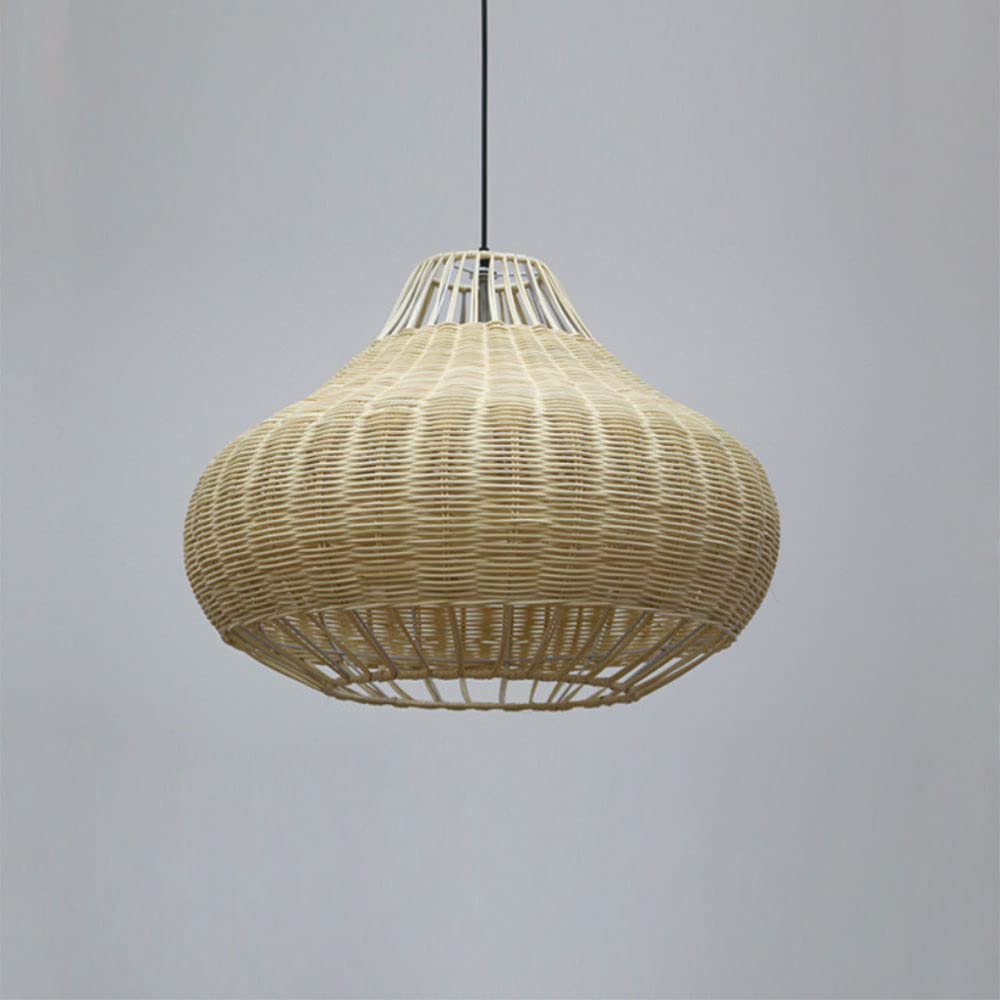CHENKUI Lámpara De Araña Moderna con Pantalla De Estilo Curvo 1 Luz, Lámpara Colgante De Techo De Ratán Tejido Accesorios De Iluminación De Decoración Tejida De Nido De Pájaro De Mimbre