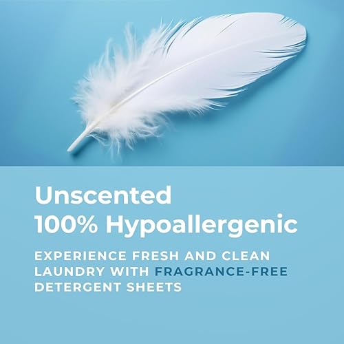 Miniatura 6 de Hojas de detergente para ropa sin perfume, 100 hojas, hojas de detergente ecológico de hasta 200 cargas, sin plástico, biodegradables, tiras de