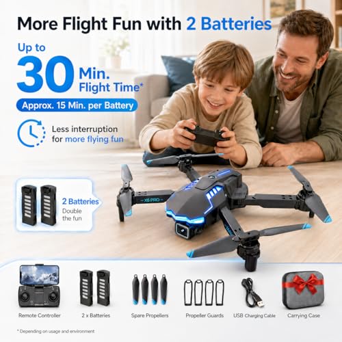 Image of Drone with Camera 1080P with Brushless Motor Mini Drone for Beginner, Long Fly Time, One Key Start, Headless Mode, 2 Batteries, RC Quadcopter Helicopter Toy Gifts for Teen Boys and Girls