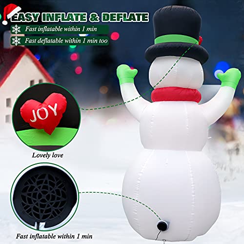 7 Ft Christmas Inflatables Giant Snowman Outdoor Decorations, Blow Up Snow Man Yard Decor Built-In Bright Led Light Wear Magic Hat, Weatherproof Holiday For Garden Patio Lawn Party Xmas Gifts #TOP4