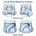 Littleforbig Adjustable Hook-and-Loop Fastener Closure Adult Printed Cloth Back Diaper 10 Pieces - Little Blue BabyFur (Large 36