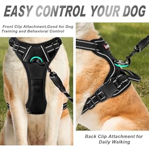 BARKBAY No Pull Dog Harness Front Clip Heavy Duty Reflective Easy Control Handle for Large Dog Walking(Black,L) BARKBAY No Pull Dog Harness Front Clip Heavy Duty Reflective Easy Control Handle for Large Dog WalkingBlackL