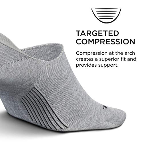 Image of Feetures Everyday Light Cushion Invisible Sock for Men - Anti-Slip Sock Liner with Targeted Compression - (1 Pair)