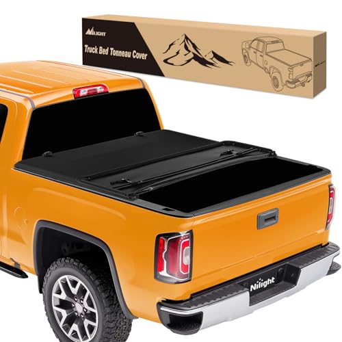 Image of Nilight Truck Bed Tonneau Cover Soft Tri-fold Compatible with 1999-2006 Chevy Silverado /GMC Sierra 1500 2500 HD 3500 HD-6.6ft