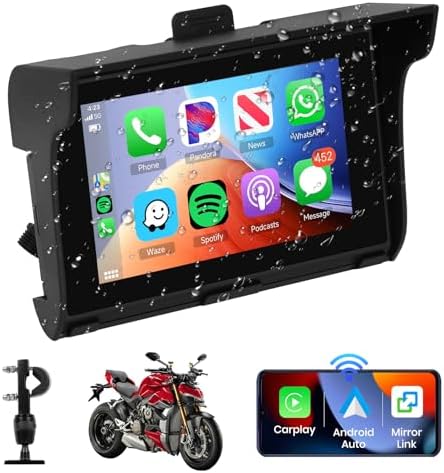 GPS Per Moto Portatile - Schermo 5" IPS, Wireless CarPlay/Android Auto, Impermeabile IP67 - Foto 10