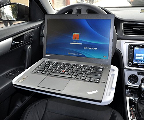 image for Cutequeen Trading car Eating/Laptop Steering Wheel Desk (Grey, 16.5