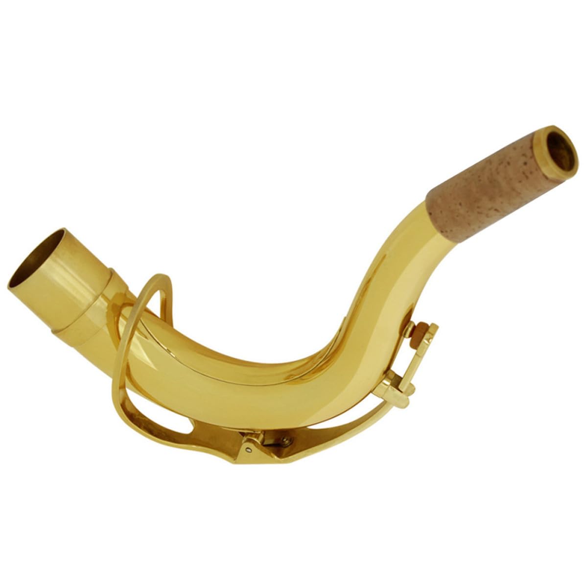 Collo per Sax Tenore Curvo 27, 5mm in Ottone Placcato Argento | Ricambio in Tonalità Oro, per Accordatura B♭, Struttura Resistentea Deformazione E'usura