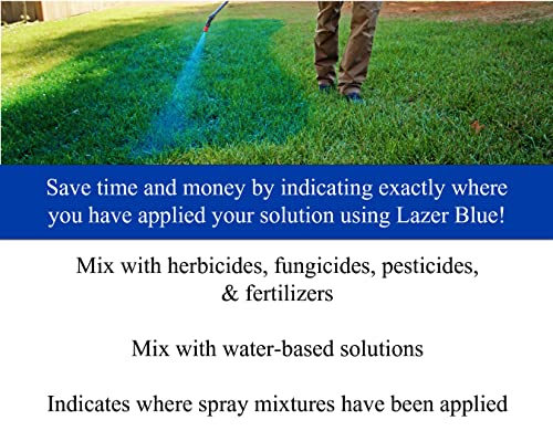 Liquid Harvest Lazer Blue - 32 Ounces - Concentrated Spray Pattern Indicator - Perfect Weed Spray Dye, Herbicide Dye, Fertilizer Marking Dye, Turf Mark And Blue Herbicide Marker #TOP1