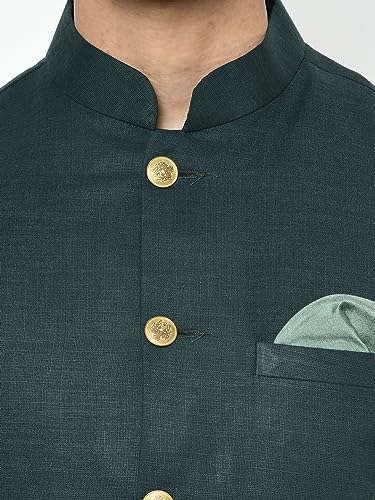 Image of KISAH Men's Jacket - Solid Cotton Blend - Indian Wedding Outfit for Men - Ideal for Weddings and Festivals
