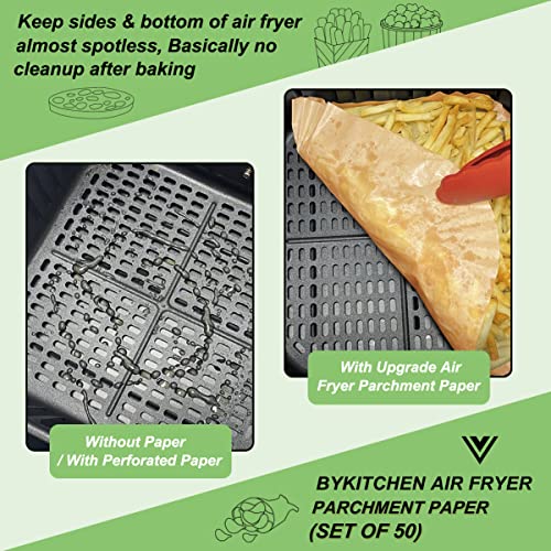 BYKITCHEN Air Fryer Liners Square, 7.9 Inch Large Air Fryer Disposable Liners - Image 4