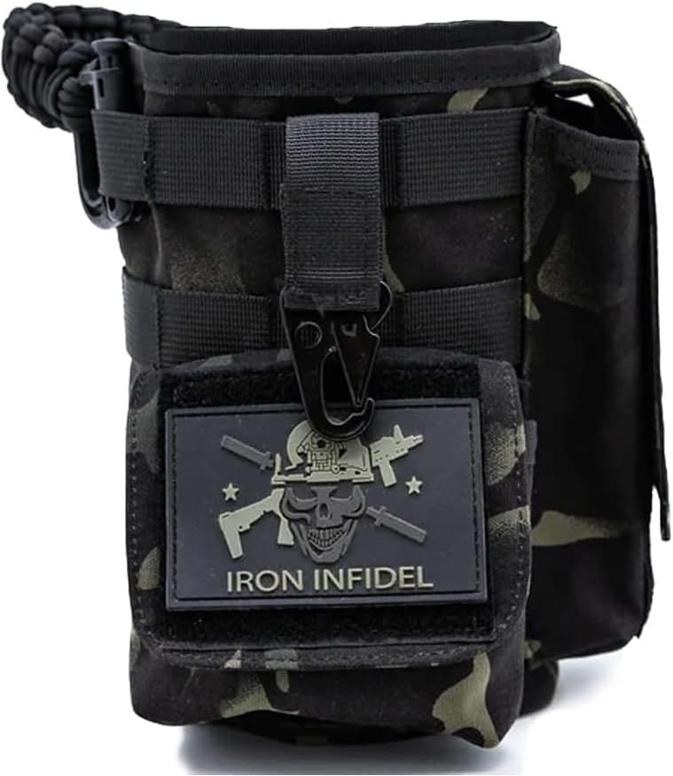 Iron InfideI Battle Bottle Sleeve - 64 oz and 32 oz Water Bottle Sleeve Only for Half Gallon 1L Steel Water Bottle | Rugged Cover with Molle for Versatile Design with Storage for Phone, Wallet & Keys