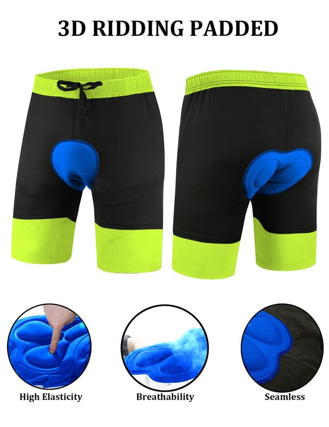 Image of Men's Mountain Bike Shorts 3D Padded Baggy Bicycle Riding Cycling Shorts Quick Dry Lightweight Biking Shorts