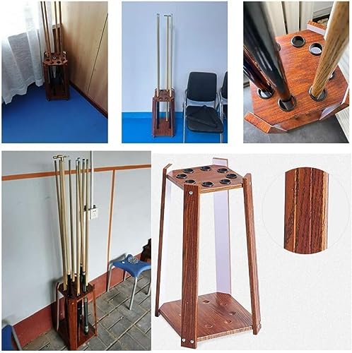Support de queues de billard bois compact pour 8 cannes et accessoires