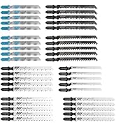 WOODSTARTER 40 Piece T-Shank Multi-Purpose Jigsaw Blades Set with Storage Case, Made with HCS/HSS...