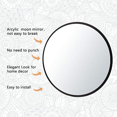 Hciszl 5Pcs/Set Scandinavian Moon Phase Mirror Wall Decor For Home Living Room Bedroom , Wooden Frame Decorative Acrylic Mirrors Bohemian Wall Decoration - No Need To Punch #TOP3