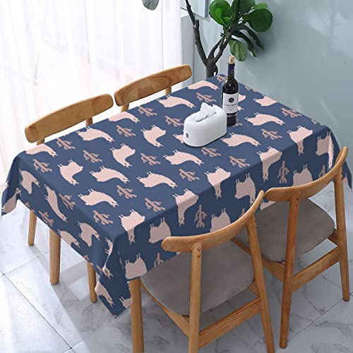 Alpaca Table Cloth Waterproof Rectangle Tablecloth Washable Party Table Cover 54X 72 Inch For Celebration Holiday Camping Picnic Blue #TOP21